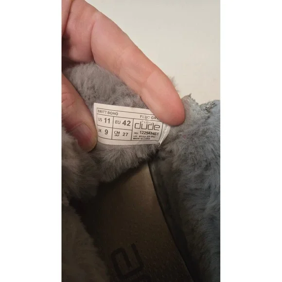 Hey Dude Women's Britt Boho Fur Lined Slip On Shoes‎ Gray Pink Size 11 - Picture 6 of 7